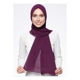 Differenza Krep Şifon Şal - Patlıcan Mürdüm