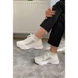 Difolia Kadın Beyaz Triko Taşlı Spor Ayakkabı & Sneaker