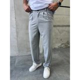 Difransel Jeans Erkek Pileli Rahat Kesim Yüksek Bel Baggy Pantolon - Gri
