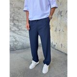 Difransel Jeans Erkek Pileli Rahat Kesim Yüksek Bel Baggy Pantolon - Lacivert - XL