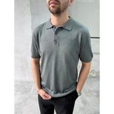 Difransel Jeans Erkek Relax Fit Düğmeli Polo Yaka Tişört - Gri
