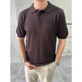 Difransel Jeans Erkek Relax Fit Düğmeli Polo Yaka Tişört - Kahve - XL