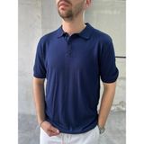 Difransel Jeans Erkek Relax Fit Düğmeli Polo Yaka Tişört - Lacivert
