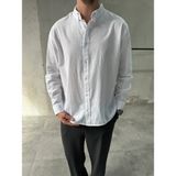 Difransel Jeans Rahat Kalıp Keten Pamuklu Beyaz Gömlek
