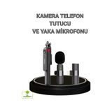 Diğer 116914335 Vlog Ve Canlı Yayın İçin Çift Yaka Mikrofonu Ve Tripodlu Selfie Çubuğu Seti