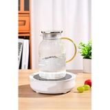 Diğer 126628934 1500 Ml Borosilikat Cam Çizgili Sürahi Süzgeçli Metal Kapaklı, Dayanıklı Şık Tasarım