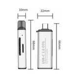 Diğer 126633963 , Type-C Portlu Telefon, Tablet, Bilgisayar, Uyumlu Type-C To Usb 3.0 Sd Micro Sd Kart Okuyucu 3 Portlu Çevirici Dönüştürücü Hub Adaptör