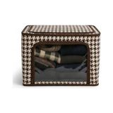 Diğer 128870671 Tela Telli Dolap Düzenleyici Kutu 40X50X30 Cm - Katlanabilir, Dik Duran Kumaş Hurç Ön/üstten Açılır, Şeffaf Pencereli Organizer Gri Ve Kahve Renk Seçenekli Kahverengi