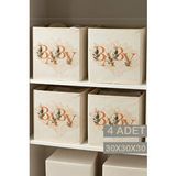 Diğer 4’lü Baby Dolap İçi Düzenleyici Kutu - 30x30x30 Cm Katlanabilir Çok Amaçlı Saklama Kutusu Çok Renkli