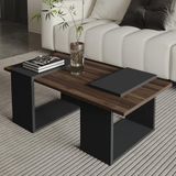 Diğer 57858324439377399283959 Matris Modern Orta Sehpa Geometrik Tasarım Ve Şık Detaylar, Ceviz/ Abanoz