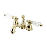 Diğer 57858324453803199283959 Ks3952Wll Wilshire Mini Geniş Lavabo Bataryası, Kristal Kollu Tutacak, 10,96 Cm Ağız Erişiminde, Cilalı Pirinç Açık Ceviz