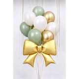 diğer Gold Fiyonk Folyo Balon Seti – Küf Yeşili & Gold Lateks Balonlu