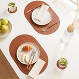 Diğer Home Wave 2'li Taba/gri Renk Suni Deri Amerikan Servis Set 45 X 30 Cm Kahverengi