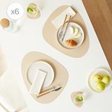 Diğer Home Wave 6'lı Bej/taş Renk Suni Deri Amerikan Servis Set 45 X 36 Cm