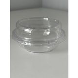 Diğer Kristal Yuvarlak Tatlı Sütlaç Kasesi - Mika Plastik Kap - Şeffaf - Kapaklı - 180 Ml/cc - 10 Adet