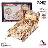 Diğer Rokr Eg01 Pinpon Makinesi (3d Pinball Machine) Diy Minyatür Maket Model Seti Ahşap 3d Wooden Puzzle 3d Model Kit Detaylı Dekoratif