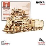 Diğer Rokr Mc501 Lokomotif Tren (prime Steam Express) Diy Minyatür Maket Model Seti Ahşap 3d Wooden Puzzle 3d Model Kit Detaylı Dekorati