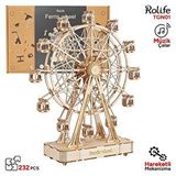 Diğer Rolife Tgn01 Dönme Dolap Görünümlü Müzik Kutusu (music Box Ferris Wheel) Diy Minyatür Maket Model Seti Ahşap 3d Wooden Puzzle 3d M