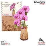 Diğer Rowood Tw091 Orkide Çiçeği Purple Moth Orchid Diy Minyatür Maket Model Set Ahşap 3d Wooden Puzzle Model Kit Ahşap Maket Dekoratif