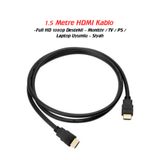 DİĞER1111 1.5 Metre HDMI Kablo – Full HD 1080p Destekli – Monitör / TV / PS / Laptop Uyumlu – Siyah