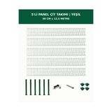 DİĞER1111 5'li Panel Çit Takım + 1 Direk 12,5 Metre 50cm Yükseklik Yeşil Renk