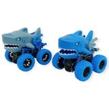 Diğerkam 2'li Set Köpek Balığı Sürtmeli Mekanik Monster Araba 12 cm