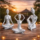 diğerr1 09cm-18cm ebatlarında kırılmaz polyester,3 lü yoga yapan kızlar biblosu a-1008