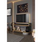 DIGERUI 2 Metal Raflı Televizyon Sehpası Tv ünitesi Tv sehpası Ceviz