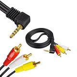 Digerui 3.5 Mm Stereo Erkek / 3 Rca 1.2 Metre Uzun Jack Uydu Alicisi Av Kablo Siyah