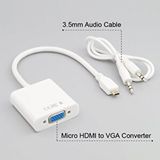Digerui 4549 Micro Hdmi To Vga Çevirici Dönüştürücü Adaptör (ses Destekli)