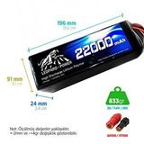 Digerui Leopard Power 22000 Mah 7.4v 2s 25c Uav/multirotor/drone Şarjlı Li-po Lityum Polimer Lipo Batarya Pil