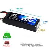 Digerui Leopard Power 2600 Mah 7.4v 2s 30c Şarjlı Li-po Lityum Polimer Lipo Batarya Pil T Plug
