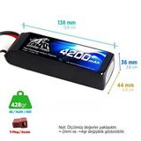 Digerui Leopard Power 4200 Mah 14.8v 4s 40c Şarjlı Li-po Lityum Polimer Lipo Batarya Pil T Plug