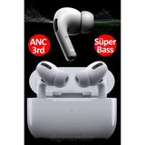 Digi Monster Süper Bass AirPro Bluetooth 3rd ANC | Full Mod | Dokunmatik Kontrol | Powerbank Özellikli | Premium Quality | Kılıf - Beyaz
