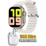 Digi Monster Watch 8 Ultra Akıllı Saat IPS Ekranlı / 2 Çift Kordon / Bluetooth Kulaklık - Gümüş