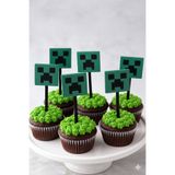 DIGIARTISAN3D Minecraft Creeper Kek Süsü – Doğum Günü ve Parti Pastası Dekoru (6 Adet)