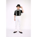 Dıgıl Kids Erkek Çocuk Takım Askı Papyon Gömlek Pantalon - Siyah - Beyaz - 9 Yaş