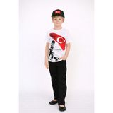 Dıgıl Kids Erkek Çocuk Türk Bayraklı Kocatepe Atatürk T-Shirt Keten Pantolon Şapka - Siyah - Beyaz - 12 Yaş