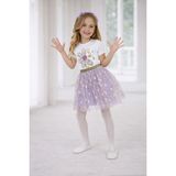 Dıgıl Kids Kız Çocuk Çiçek Desenli T-Shirt Etek Takım - Mor - 9 - 10 Yaş