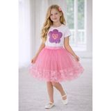 Dıgıl Kids Kız Çocuk Kalp ve Çiçek Desenli T-Shirt Etek Takım - Pembe - 9 - 10 Yaş