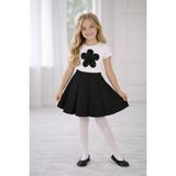 Dıgıl Kids Kız Çocuk Siyah Çiçek Desenli T-Shirt Etek Takım - 10 - 11 Yaş
