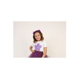 Dıgıl Kids Mor Pullu Çiçek Kız Çocuk T-shirt 23 Nisan 29 Ekim 10 Kasım 19 Mayıs Gösteri Kıyafetleri