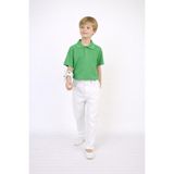Dıgıl Kids Polo Yaka T-Shirt Likralı Beyaz Pantolon Erkek Çocuk Takım - Yeşil - Beyaz - 7 Yaş