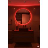 Digital Buğu Çözücü Dokunmatik Işıklı Yuvarlak Banyo Aynası (60-80Cm) Renk : Kırmızı