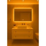 Digital Buğu Önleyici Dokunmatik Dimmerli Sarı Amber Led Işık Dikdörtgen Makyaj Ayna 30X50 40X60 50X70 60X80