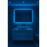 Digital Dikdörtgen Mavi LED Işıklı Ayna 30x50 40x60 50x70 60x80 Modern Banyo Salon Makyaj Aynası