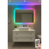 Digital Dikdörtgen Rgb Led Işıklı Ayna – Dekoratif, Banyo Ve Makyaj İçin Sınırsız Renk (50–80 Cm)