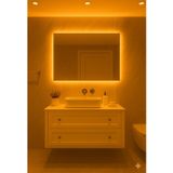 Digital Dikdörtgen Sarı Amber Led Işıklı Ayna 30X50 40X60 50X70 60X80 Modern Banyo Salon Makyaj Aynası