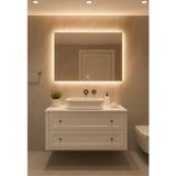 Digital Dokunmatik Dimmerli Dikdörtgen Gün Işığı Led Banyo Makyaj Ve Salon Aynası 30X50 40X60 50X70 60X80