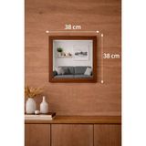 Digital Hayat 50 - 38 cm Ceviz Beyaz Antrasit Ahşap Kare Ayna - Antre Hol Banyo Mutfak Salon Wc Aynası - Doğal Ahşap Çerçeveli - Ahşap - Ceviz - 38x38
